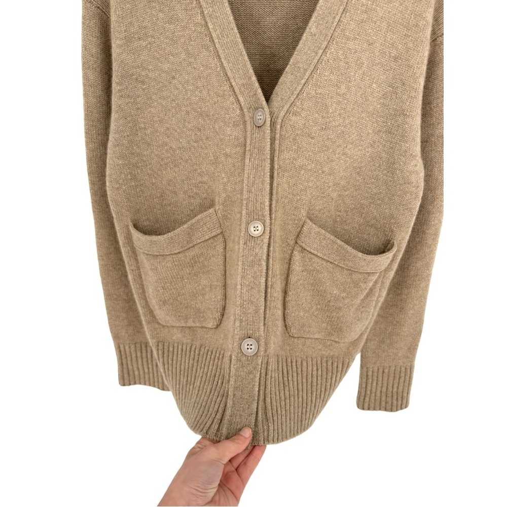 The Doffer Boys Cashmere Favourite Old Cardigan Tan Medium V-neck Button Front - Picture 6 of 9